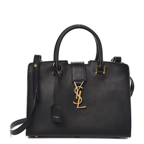 baby cabas ysl bag in black leather|SAINT LAURENT Calfskin Baby Monogram .